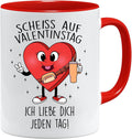 Jungle Mug Caneca com texto em alemão Scheiss auf Valentinstag - Ich liebe dich jeden Tag - Kaffeebecher Geschenkidee zum Valentinstag Geschenk für sie/Ihn, Geschenk