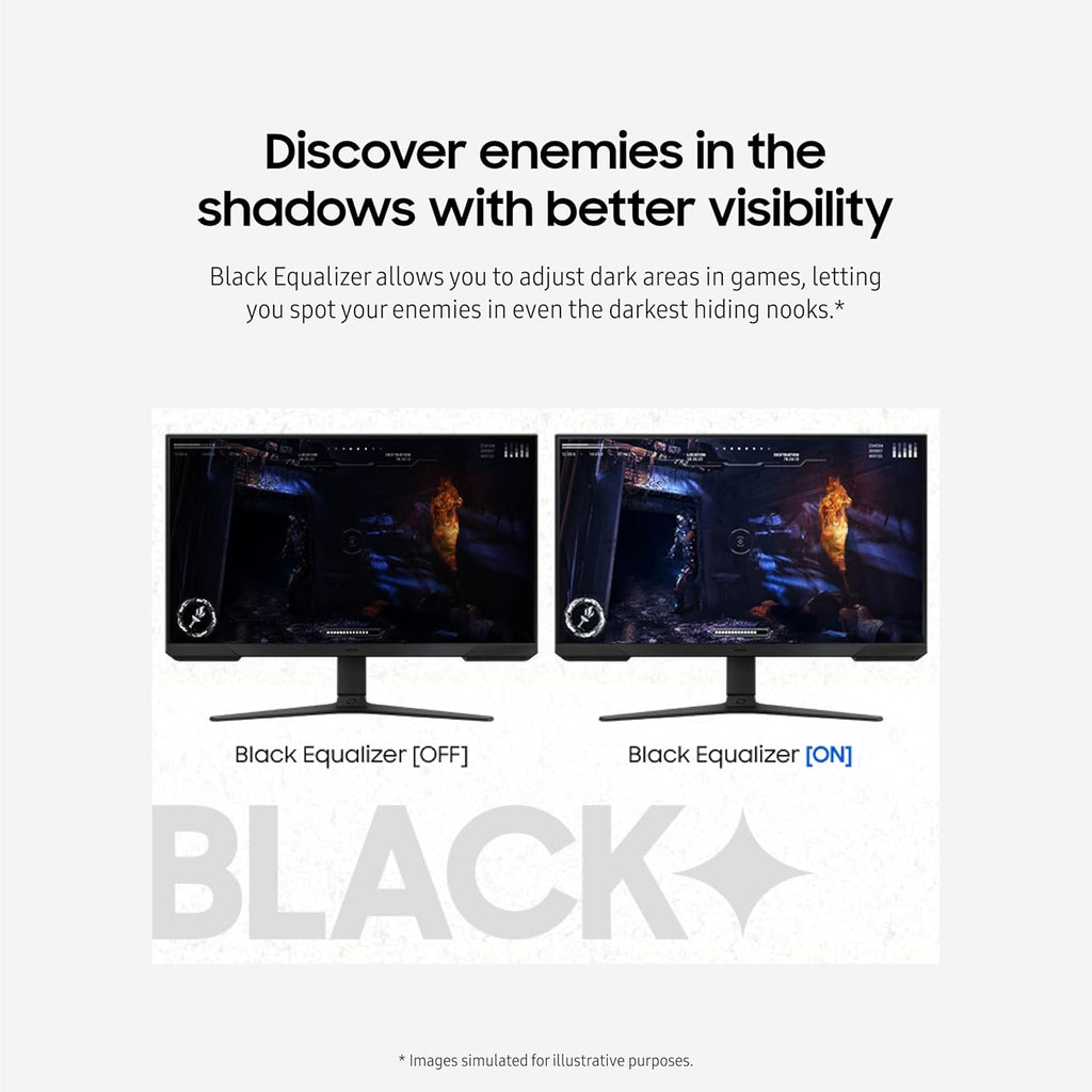 Samsung 24-Inch Odyssey G3 (G30D) Series FHD Gaming Monitor, 1ms, 180Hz, AMD FreeSync, Adjustable Stand, Black Equalizer, Virtual Aim Point, Eye Saver Mode, Flicker-Free, LS24DG302ENXZA