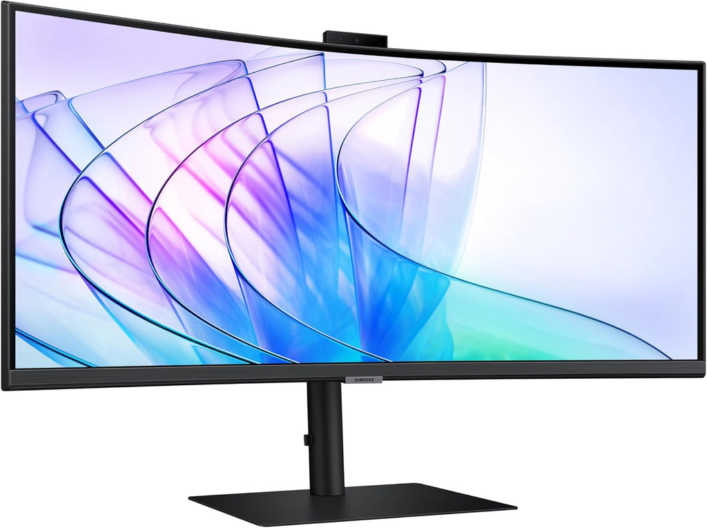Samsung 34-Inch ViewFinity S65VC Series Ultra-WQHD Curved Computer Monitor, 100Hz, AMD FreeSync, HDR10, USB-C, Built-in Speaker, Camera, KVM Switch, Eye Care, Eco-Packaging, LS34C650VANXGO, Black