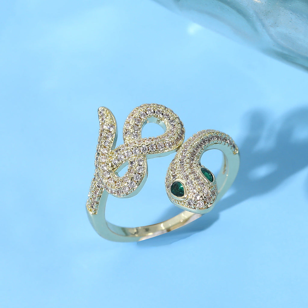 Anel Snake com Zircónia