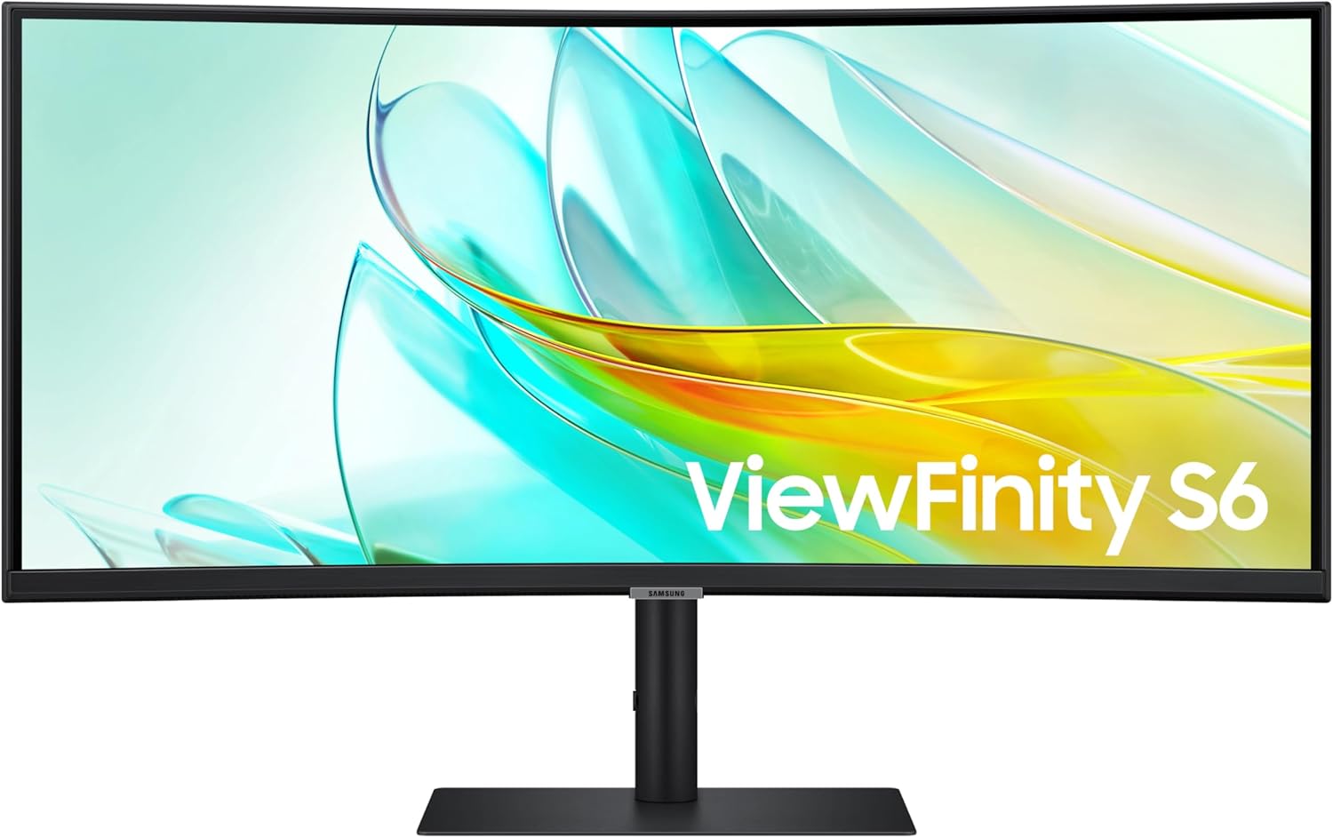 SAMSUNG Viewfinity S65UA Series 34-Inch Ultrawide QHD Curved Monitor, 100Hz, USB-C, HDR10 (1 Billion Colors), Height Adjustable Stand, TUV-certified Intelligent Eye Care (LS34A654UBNXGO),Black