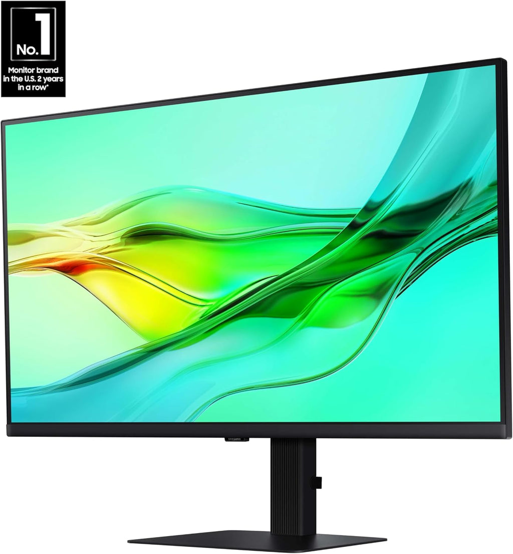 SAMSUNG 32" ViewFinity S6 (S60UD) Series QHD High Resolution Computer Monitor, 100Hz, HDR10, USB-C, Built-In LAN Port, Daisy Chain Support, Easy Setup, Height Adjustable Stand, LS32D606UANXGO, 2024