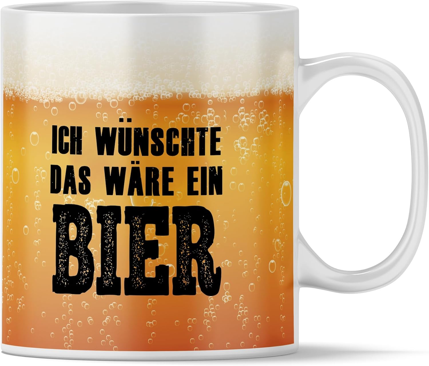 Jungle Mug Caneca com texto em alemão Ich wünschte das wäre das wäre das würer ein Bier - Vatertagsgeschenke für Papa, Herrengeschenk, Biergeschenke für Männer, Vatertag, Freunde und Kollegen