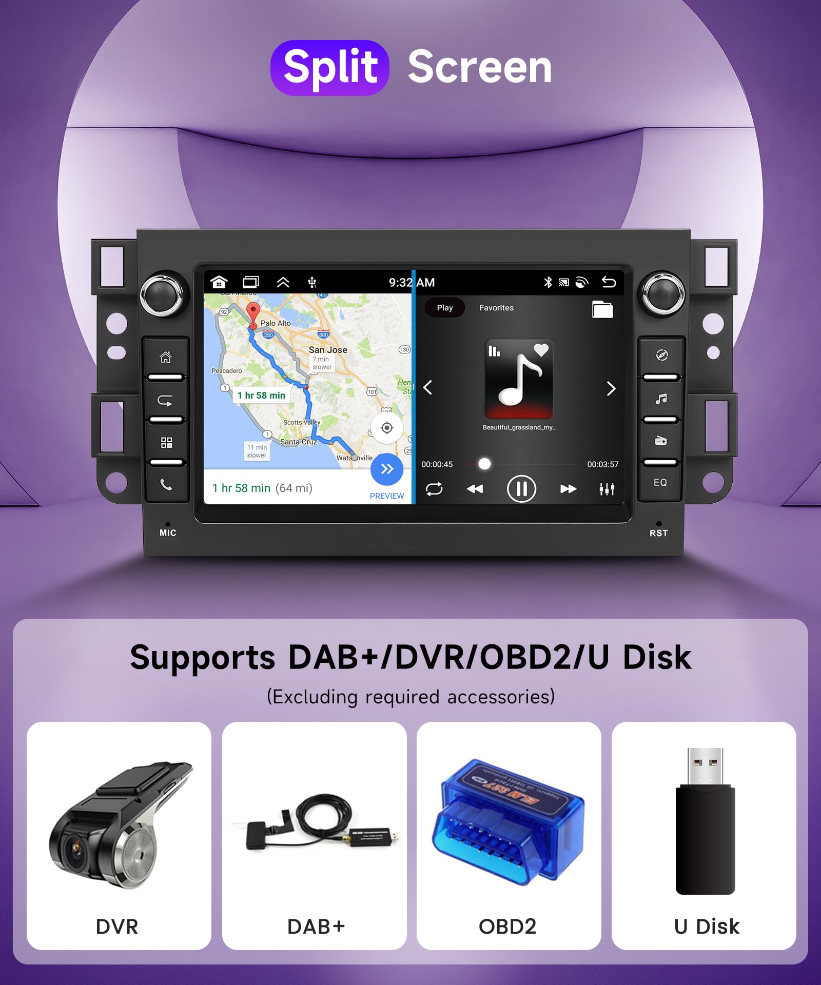 4G+64G Wireless Carplay Android 13 Car Radio 2 Din for Chevrolet Aveo Captiva Epica Holden Daewoo Pontiac 7 Inch Car Radio with Android Auto GPS Navi WiFi Bluetooth FM/RDS Rear Camera