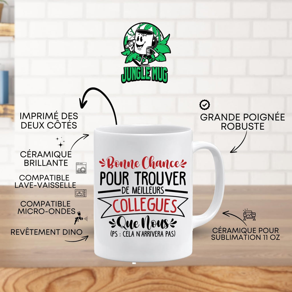 Jungle Mug Presente colega de trabalho | Boa sorte para encontrar melhores colegas do que nós | Caneca presente colega de trabalho | Caneca de trabalho - Iniciar colega