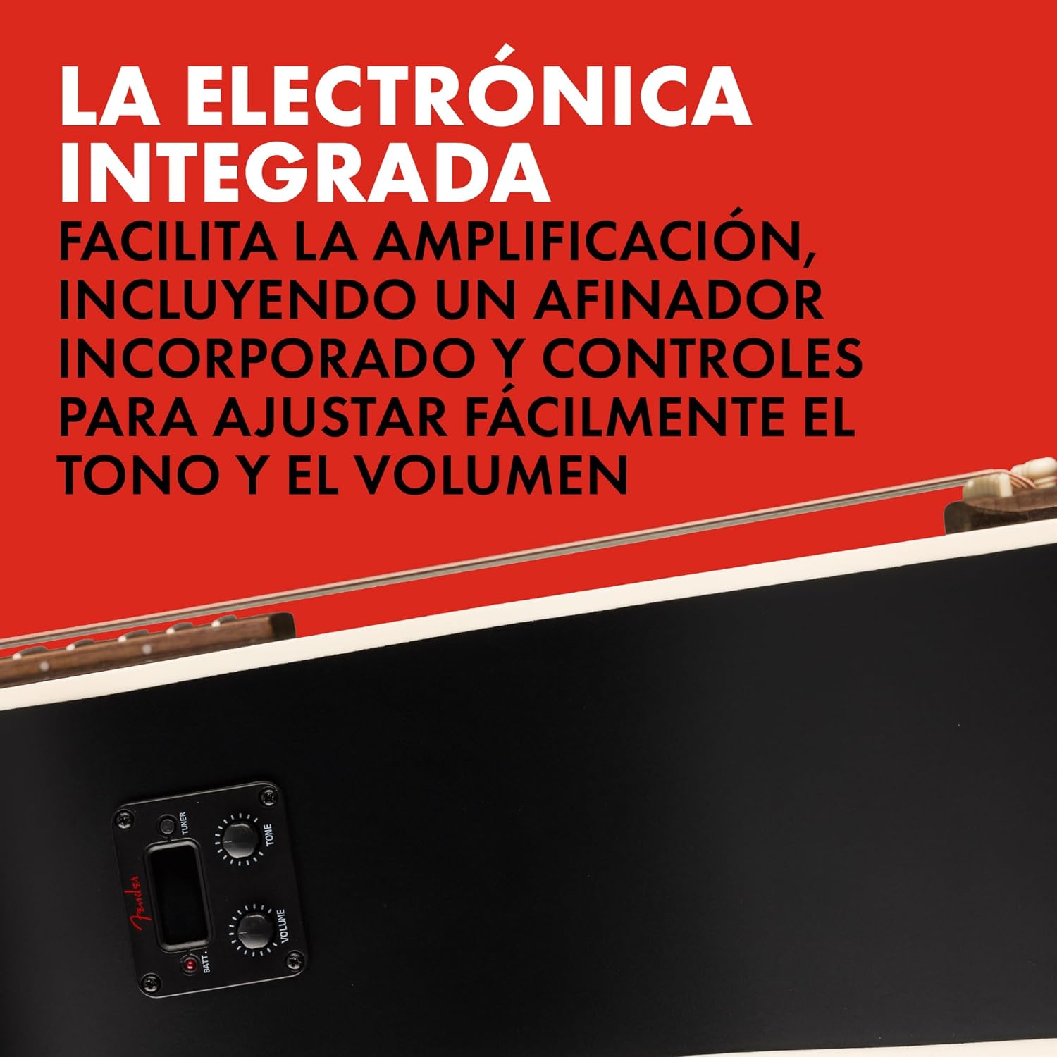 Fender CA Debut Guitarra Redondo Dreadnought CE Acústica, Guitarra para Principiantes, con 2 Años de Garantía, Black