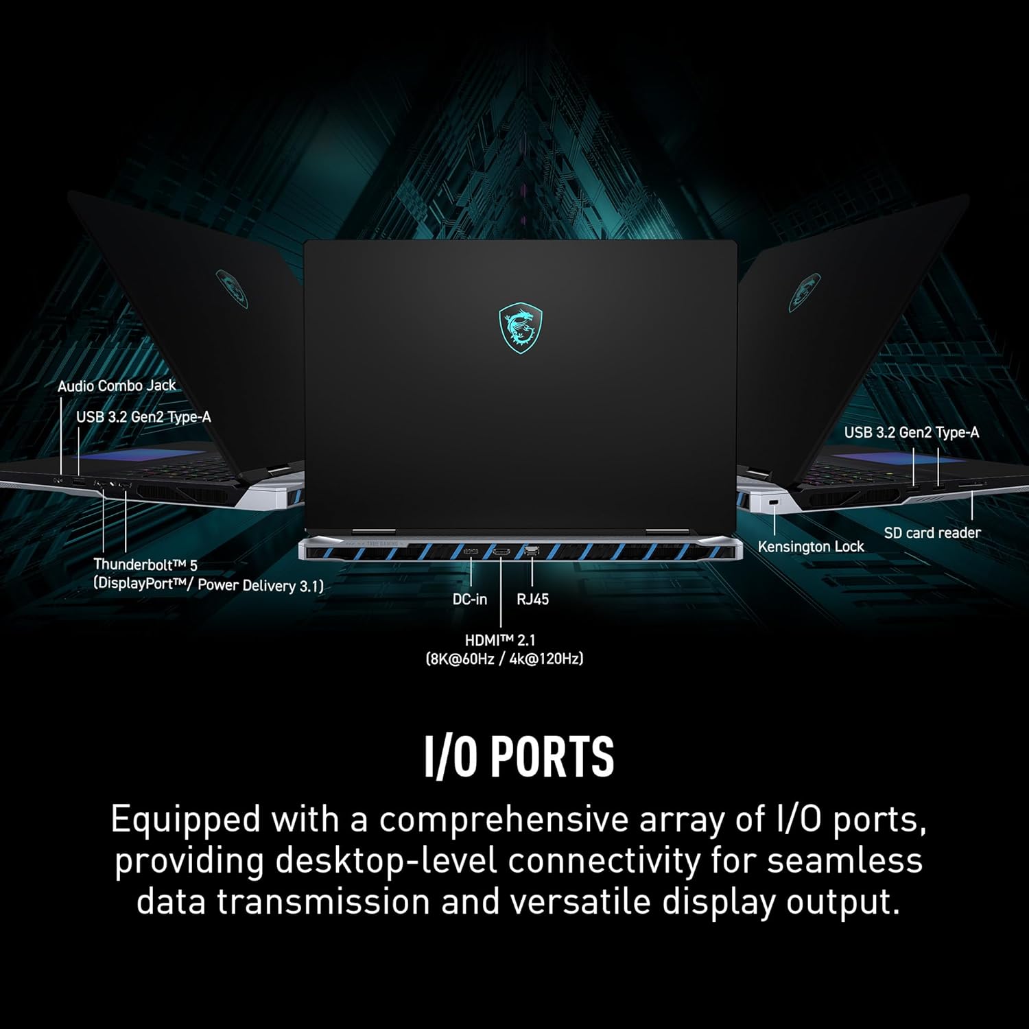 MSI Titan 18 HX AI 18" 120Hz MiniLED UHD+ Gaming Laptop: Intel Ultra 9-285HX, NVIDIA Geforce RTX 5090, 64GB DDR5, 6TB NVMe SSD, Thunderbolt 5, Wi-Fi 7, Win 11 Pro: Black A2XWJG-614US