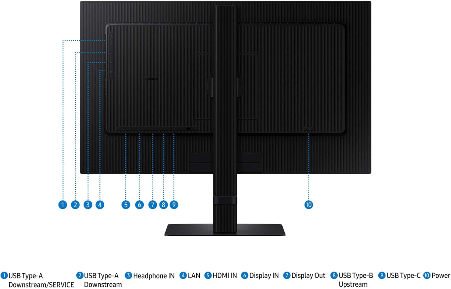 SAMSUNG 24" ViewFinity S6 (S60UD) Series QHD High Resolution Computer Monitor, 100Hz, HDR10, USB-C, Built-In LAN Port, Daisy Chain Support, Easy Setup, Height Adjustable Stand, LS24D606UANXZA, 2024