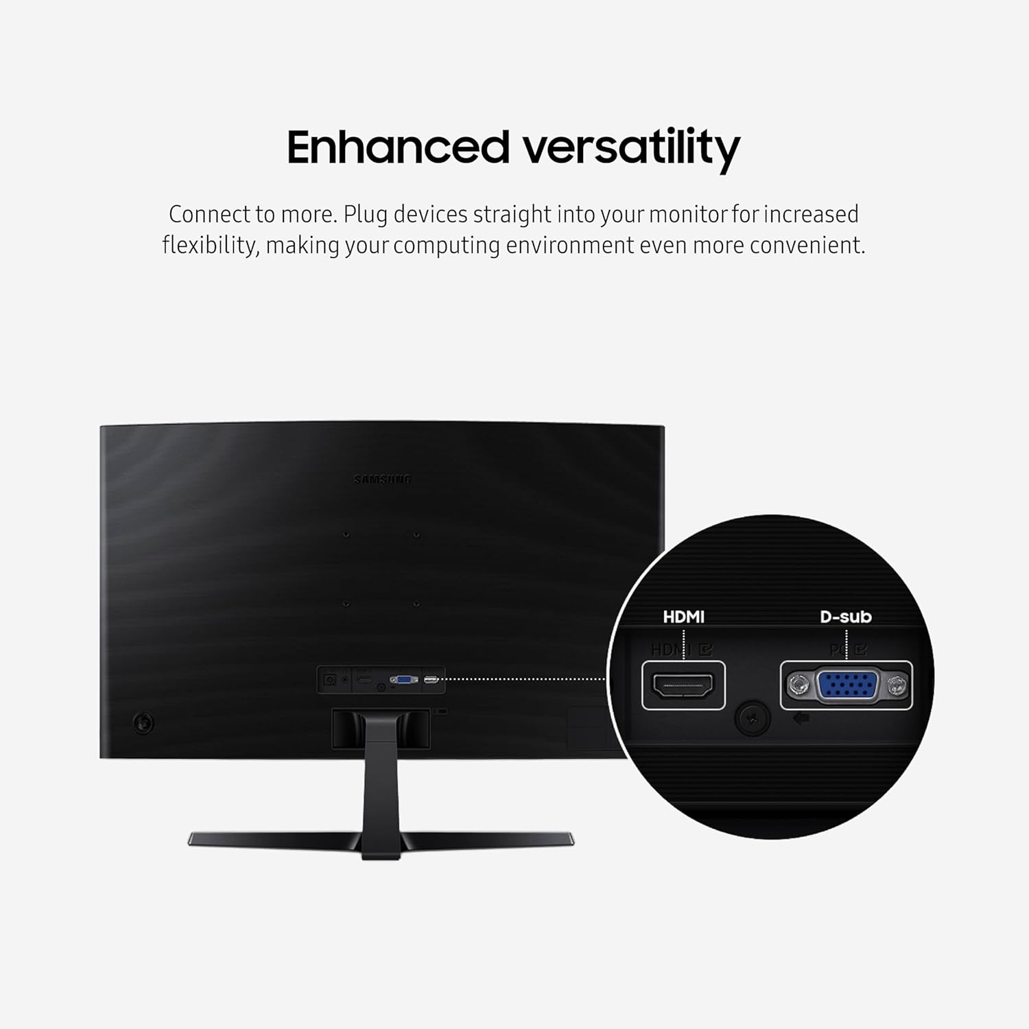 SAMSUNG 24" Essential S3 (S36GD) Series FHD 1800R Curved Computer Monitor, 100Hz, Game Mode, Advanced Eye Comfort, HDMI and D-sub Ports, LS24D366GANXZA