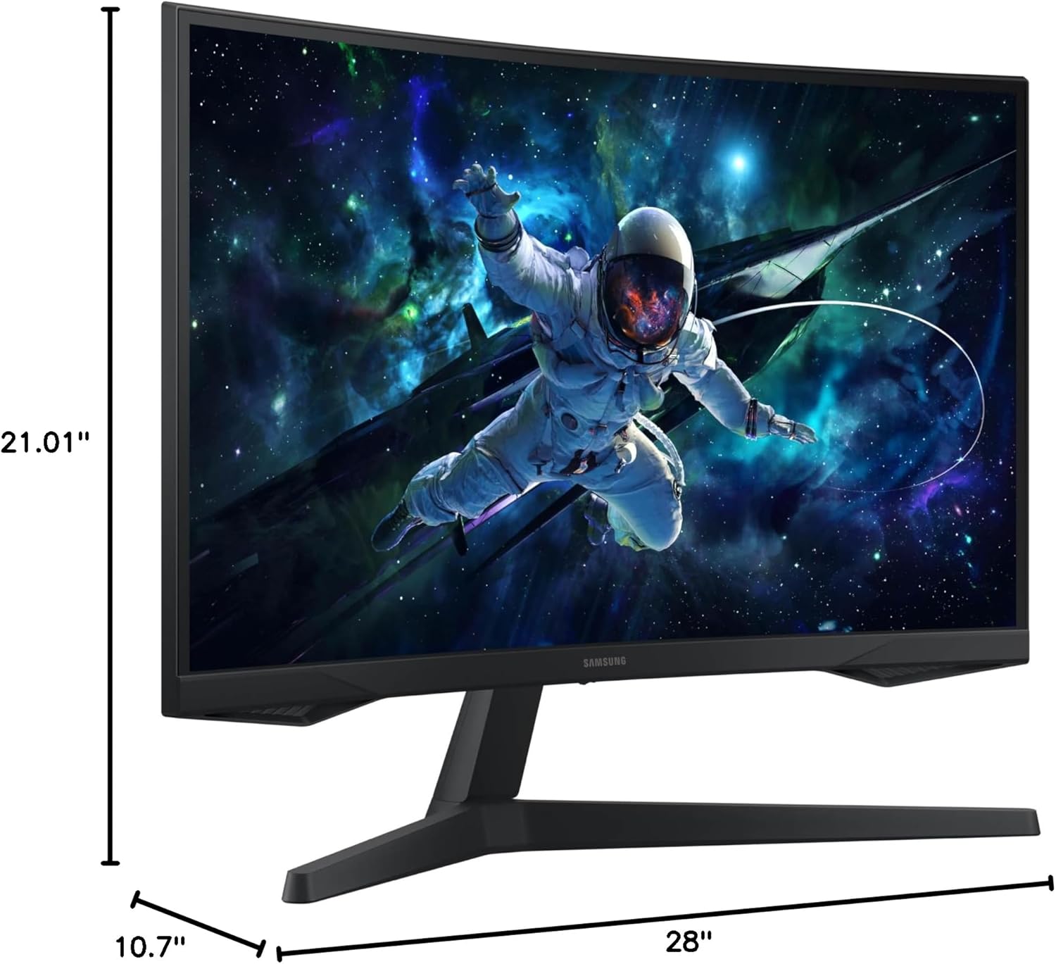 SAMSUNG 32" Odyssey G55C Series QHD 1000R Curved Gaming Monitor, 1ms(MPRT), HDR10, 165Hz, AMD Radeon FreeSync, Eye Care, Glare Free, Sharp Resolution LS32CG550ENXZA