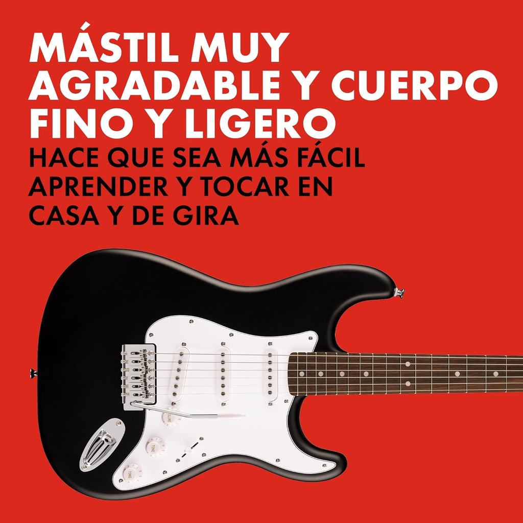 Fender Squier Debut Series Stratocaster Guitarra Eléctrica, Guitarra para Principiantes, con 2 Años de Garantía, Negro