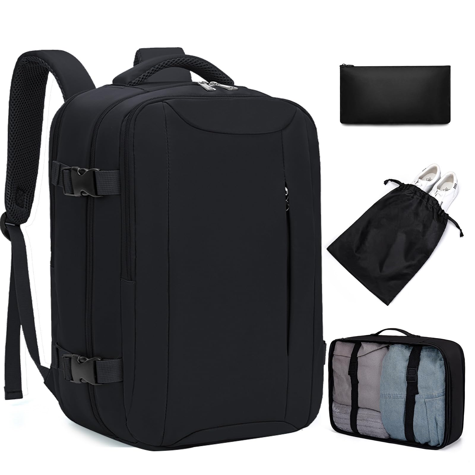 Mochila Viaje Cabina Avion para Ryanair Maleta Bolsas de Cabina con Organizador de Equipaje 3 Sets Mochila de Viaje Equipaje de Mano para Mujer Hombre 20L