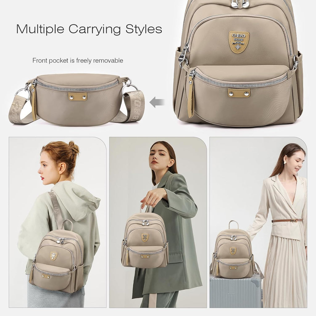 SPAHER Mochila anti-roubo casual para mulher, impermeável, mala de mão, viagem, nylon, pequena, escola, presente para meninas e uso diário, Roxo, Mochilas daypack