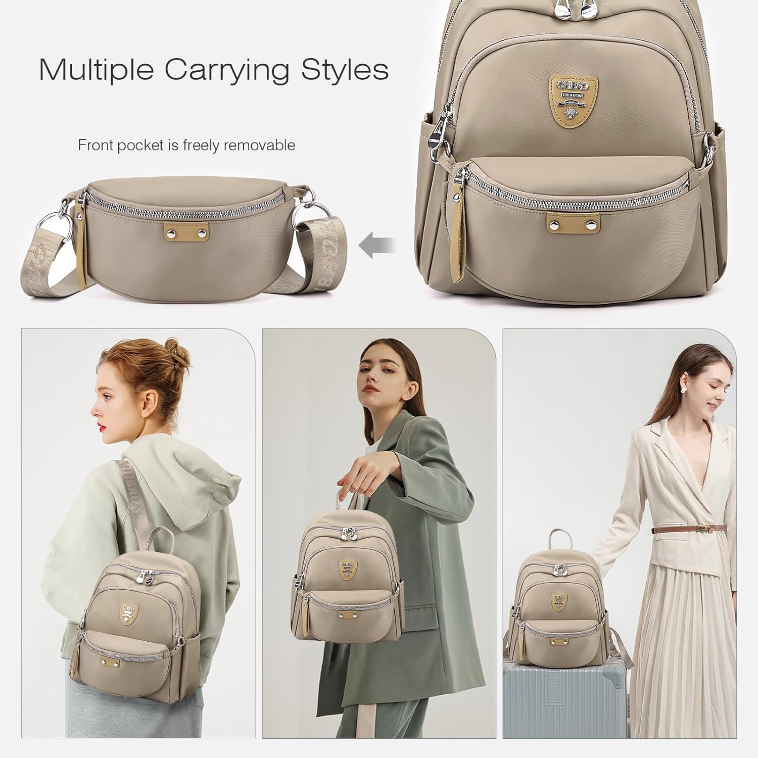 SPAHER Mochila anti-roubo casual para mulher, impermeável, mala de mão, viagem, nylon, pequena, escola, presente para meninas e uso diário, Roxo, Mochilas daypack