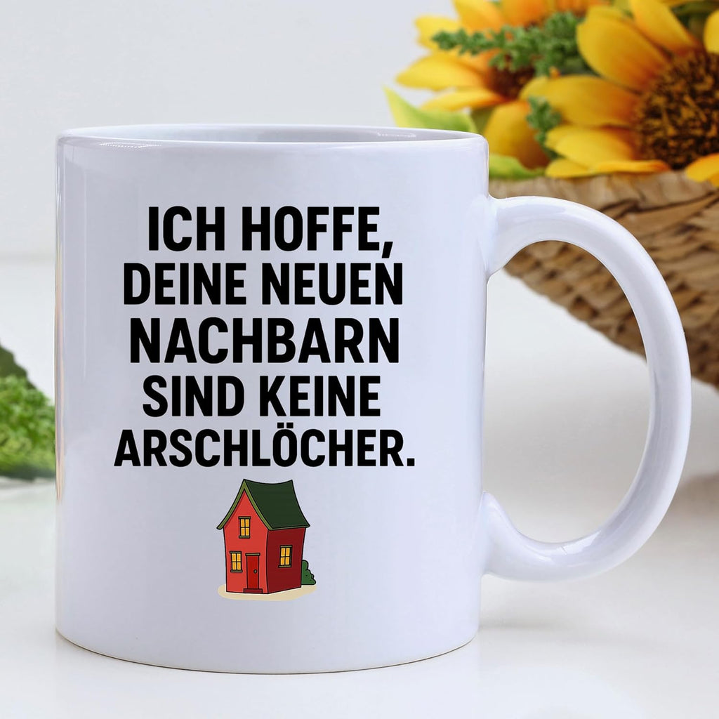 Jungle Mug Caneca divertida para se mudar | Espero que os seus novos vizinhos não sejam s | Presente divertido para despedida de casa novo apartamento