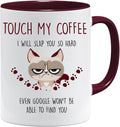 Caneca de gato | Touch My Coffee | Presentes para mãe | Presentes de aniversário para mulheres | Caneca de café para gatos | Canecas sarcásticas grosseiras | Canecas de gato para mulheres e homens |