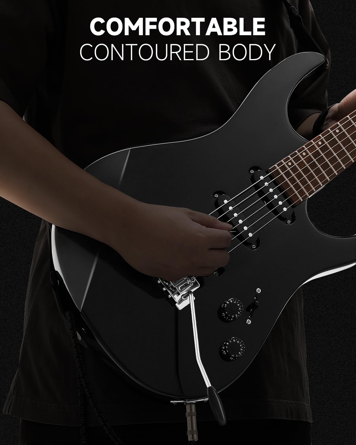 Donner DMT-66 39 polegadas guitarra elétrica de tamanho completo para iniciantes, kit de guitarra elétrica com capa preta roxa