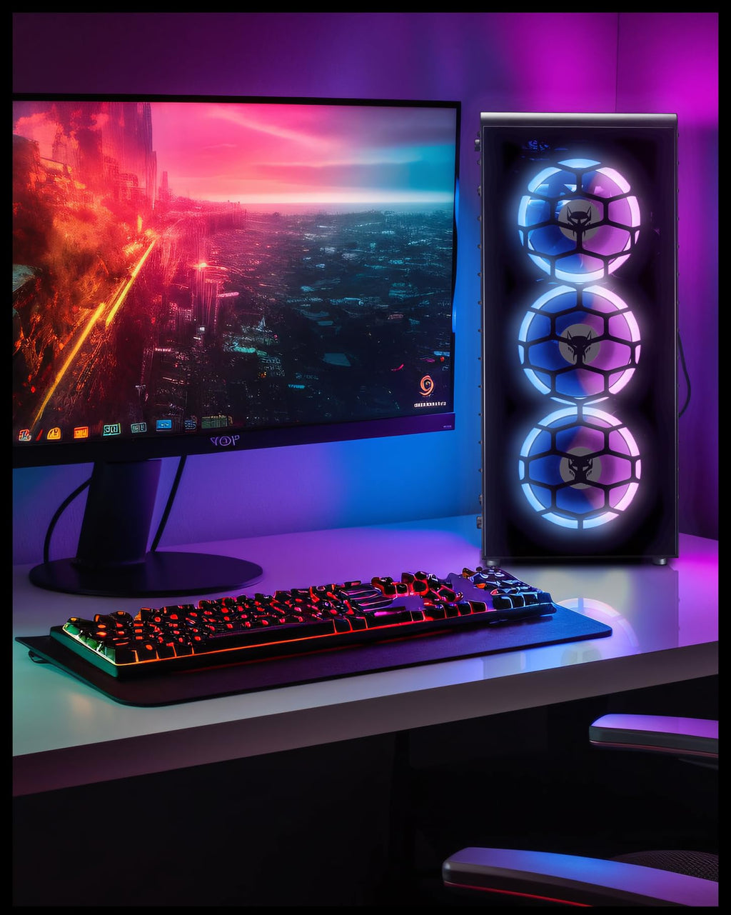 BEASTCOM® Q3 Essential Gaming, PC para jogos de 8 fios, AMD Ryzen 3 4X 4,00 GHz, gráficos 4K Vega 6 Core, 16 GB de RAM, SSD de 1 TB, HDMI, WiFi, Windows 11 Pro