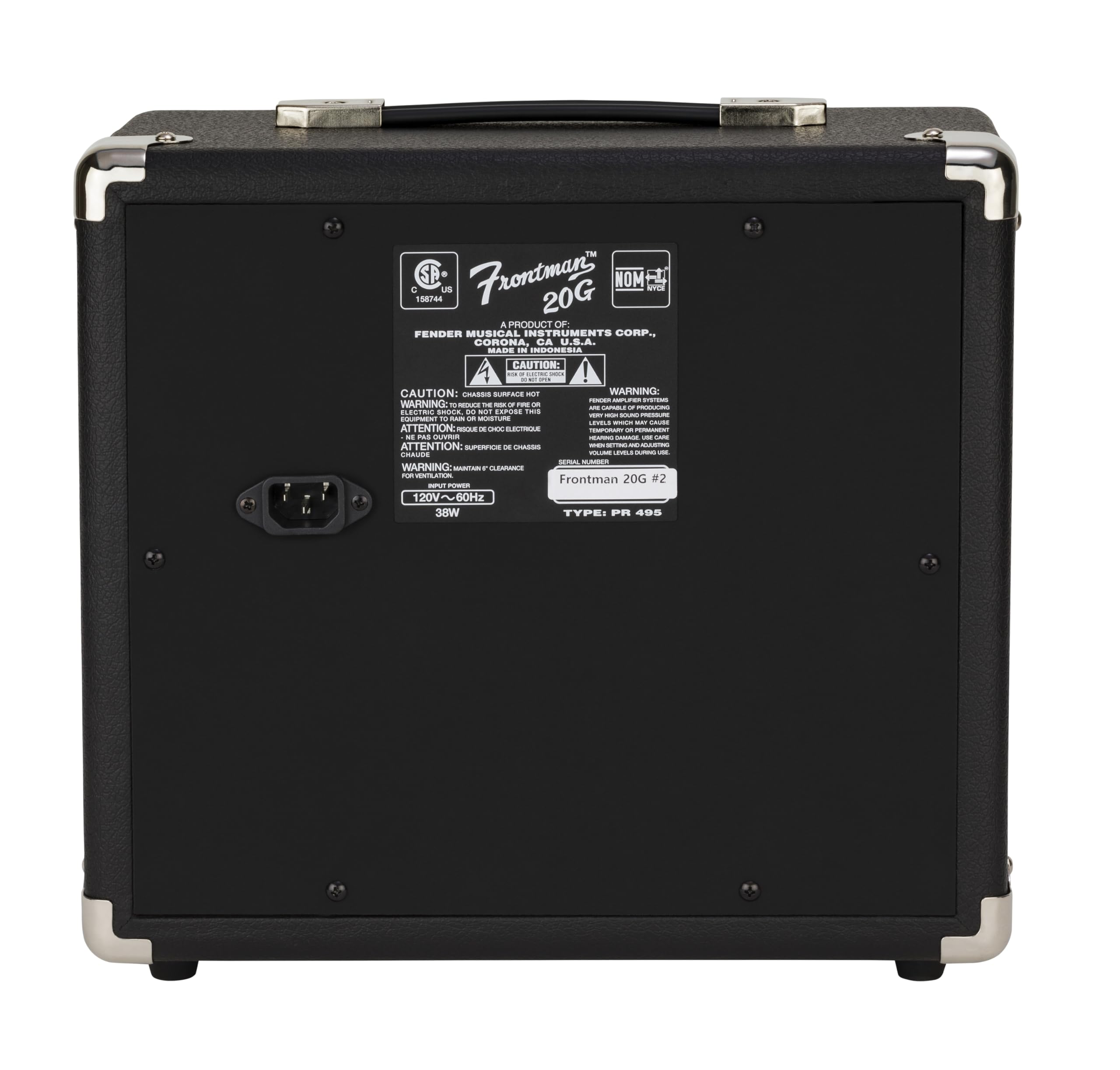 Fender Frontman 20G Combo Amplifier for Guitar, Wide Studio Ideal for Electric Guitar