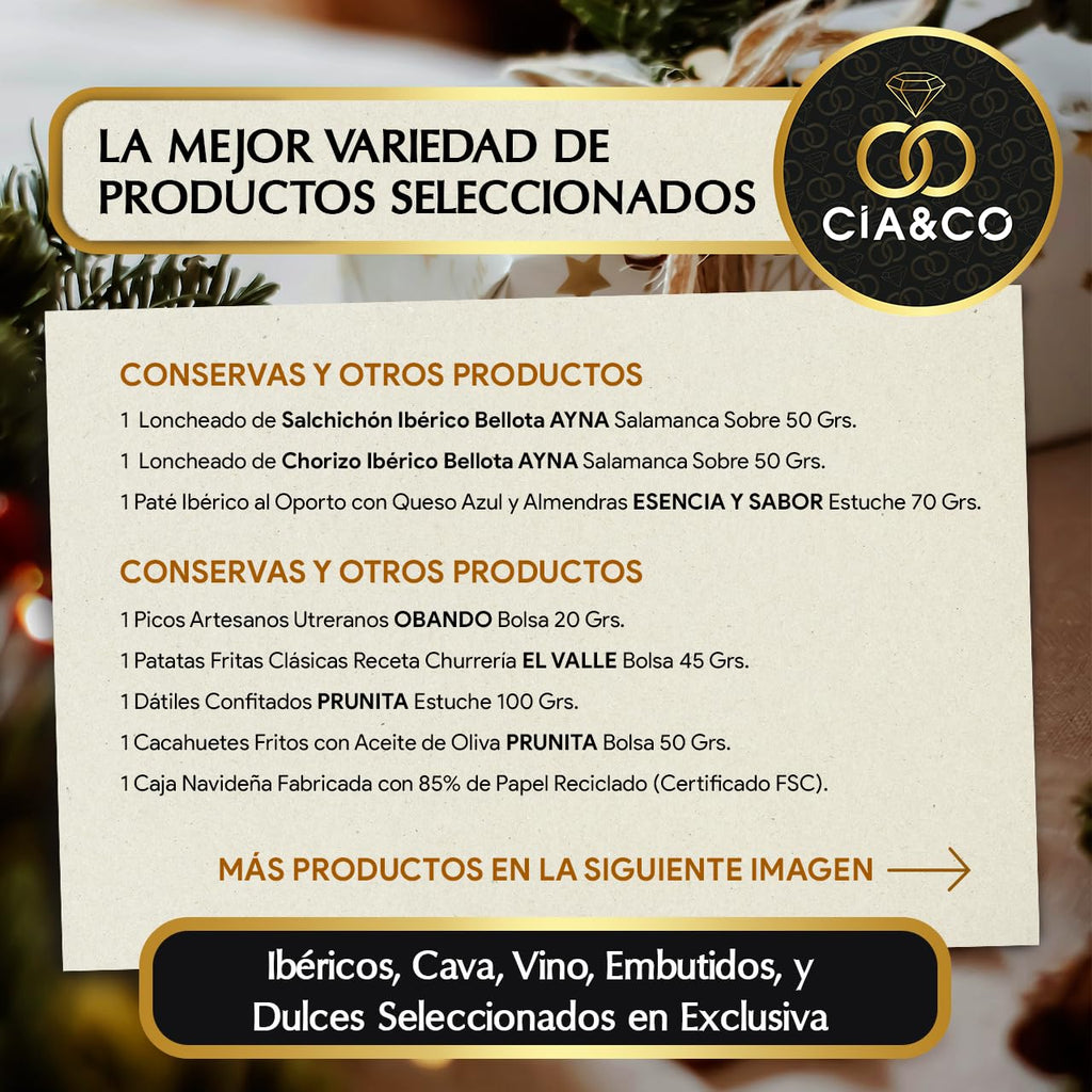 Gourmet Christmas Basket 2025 (Lot 201) · With Wine, Brut, Sweets and Sausages · Includes Customizable Card · Corporate, Family or Personal Gift · Ideal to Surprise This Christmas