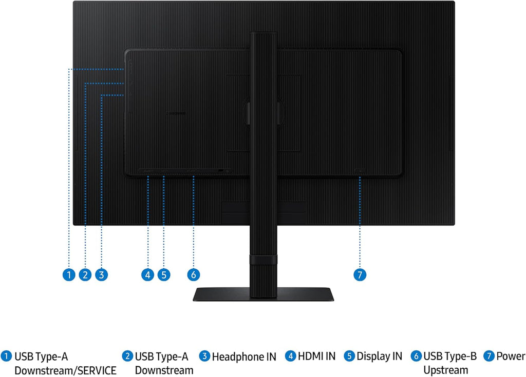 SAMSUNG 27" ViewFinity S6 (S60D) Series QHD High Resolution Computer Monitor, 100Hz, HDR10, Multiple Ports w/ HDMI, DisplayPort, USB-A, Easy Setup, Height Adjustable Stand, LS27D606EANXGO, 2024