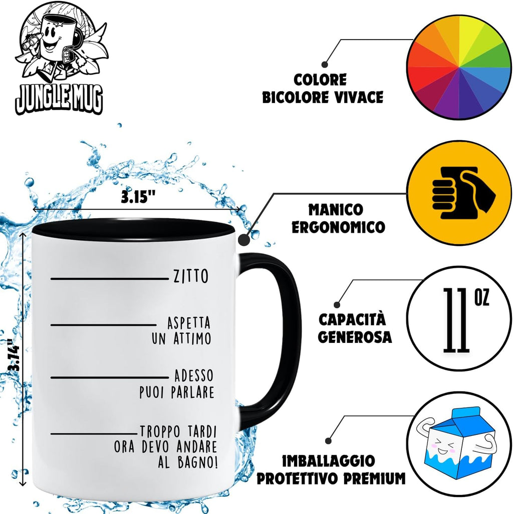 Jungle Mug Caneca divertida | Caneca com mensagens engraçadas | Caneca do pequeno-almoço para homem | Caneca bonita escritório | Presente divertido para ele | Caneca original presente | Caneca lavável