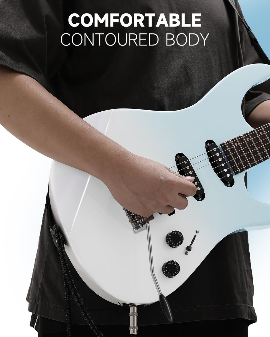 Donner DMT-66 39 polegadas guitarra elétrica de tamanho completo para iniciantes, kit de guitarra elétrica com capa preta roxa