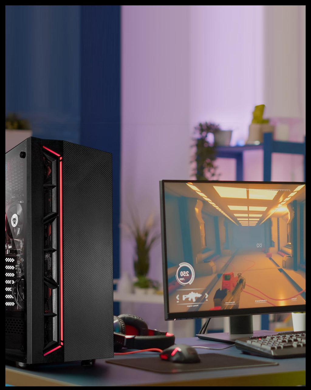 BEASTCOM® Q3 Essential Gaming, PC para jogos de 8 fios, AMD Ryzen 3 4X 4,00 GHz, gráficos 4K Vega 6 Core, 16 GB de RAM, SSD de 1 TB, HDMI, WiFi, Windows 11 Pro