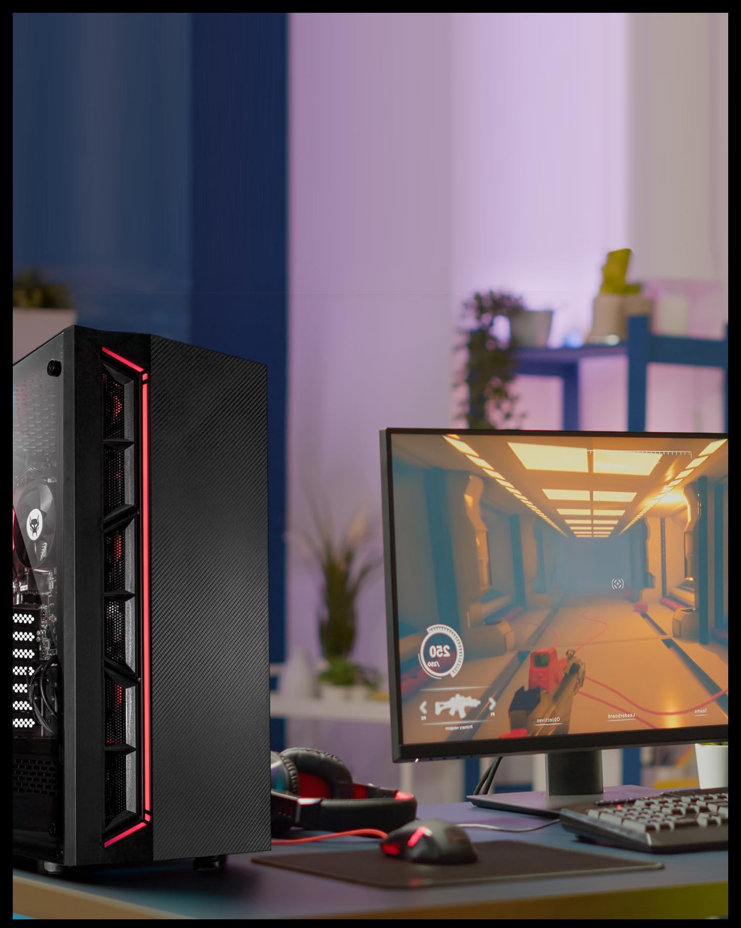 BEASTCOM® Q3 Essential Gaming, PC para jogos de 8 fios, AMD Ryzen 3 4X 4,00 GHz, gráficos 4K Vega 6 Core, 16 GB de RAM, SSD de 1 TB, HDMI, WiFi, Windows 11 Pro