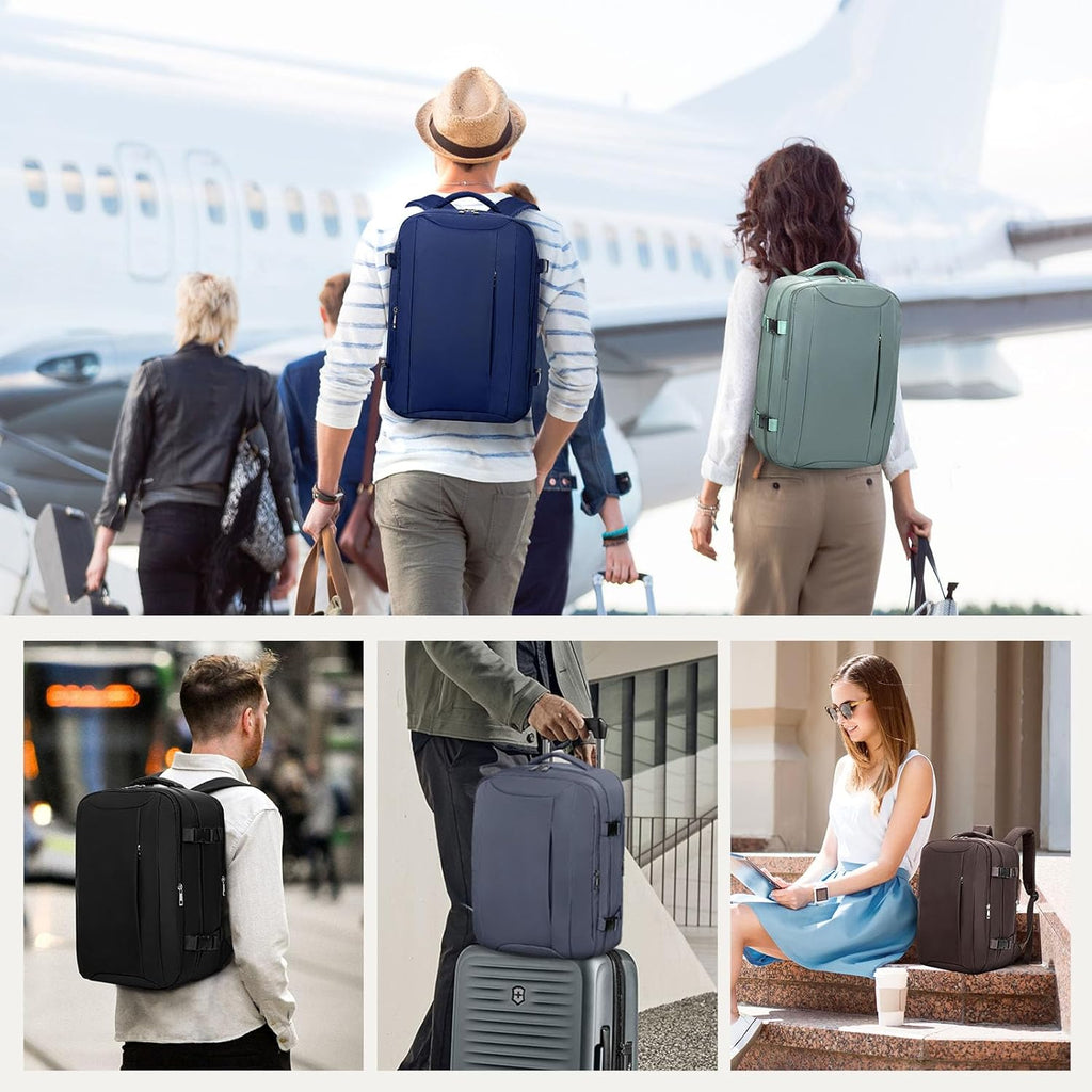 Mochila Viaje Cabina Avion para Ryanair Maleta Bolsas de Cabina con Organizador de Equipaje 3 Sets Mochila de Viaje Equipaje de Mano para Mujer Hombre 20L