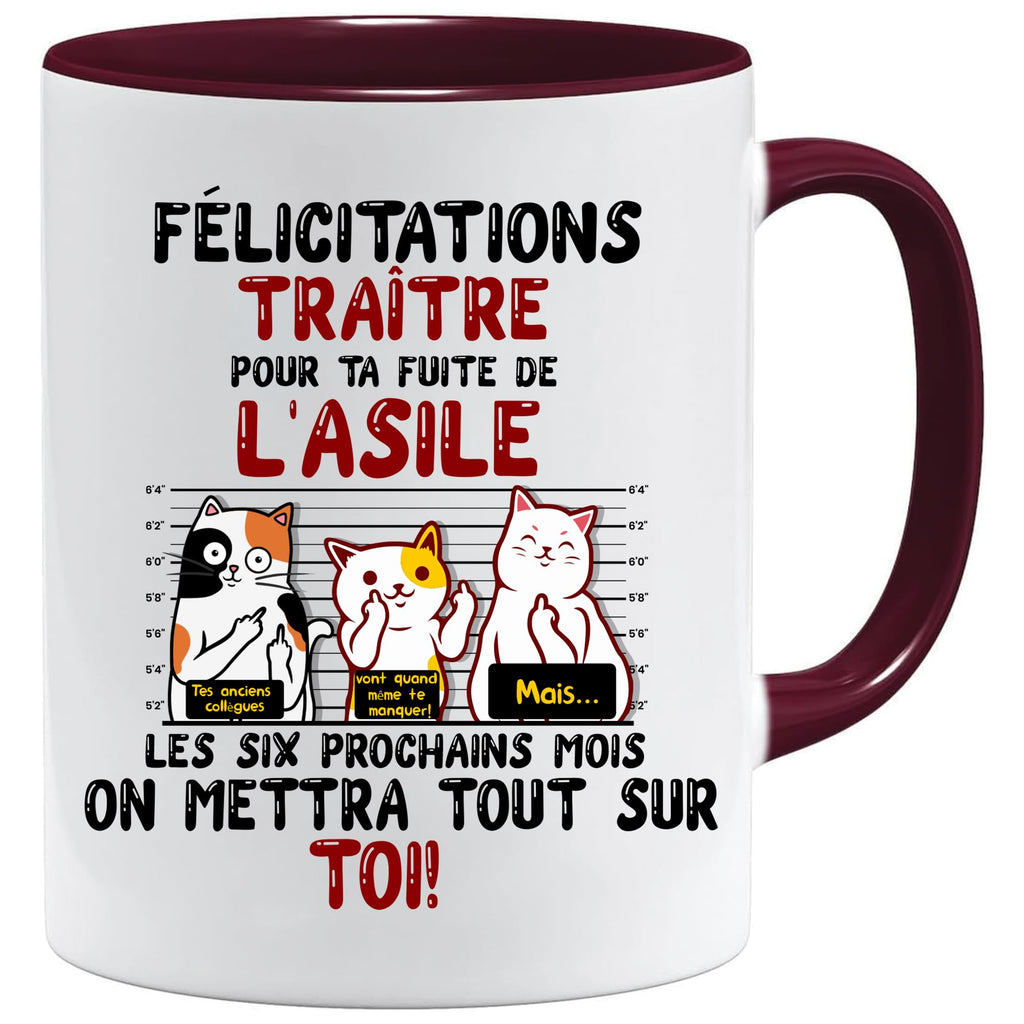 Jungle Mug Caneca da colega | Parabéns Traidor | Presente de saída para homem e mulher | Ideia de humor | Retiro (branco)