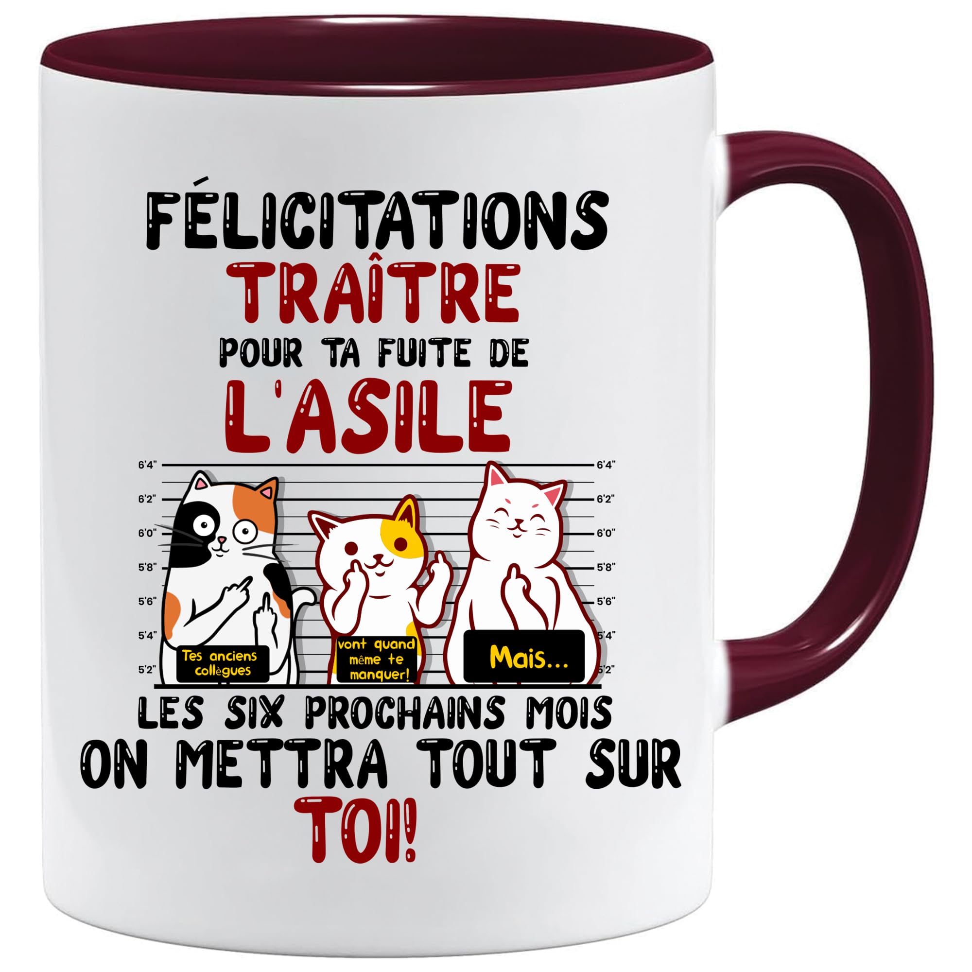 Jungle Mug Caneca da colega | Parabéns Traidor | Presente de saída para homem e mulher | Ideia de humor | Retiro (branco)