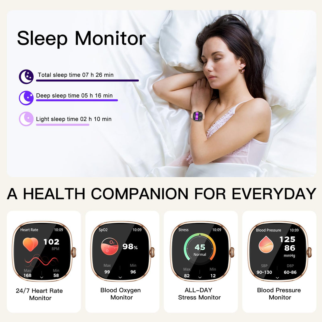 Women's Smart Watch with Call, Small Round 1.7 Inch AMOLED Smartwatch with Menstrual Cycle Monitoring, 100+ Sports Modes Bracelet Activity (Grey)