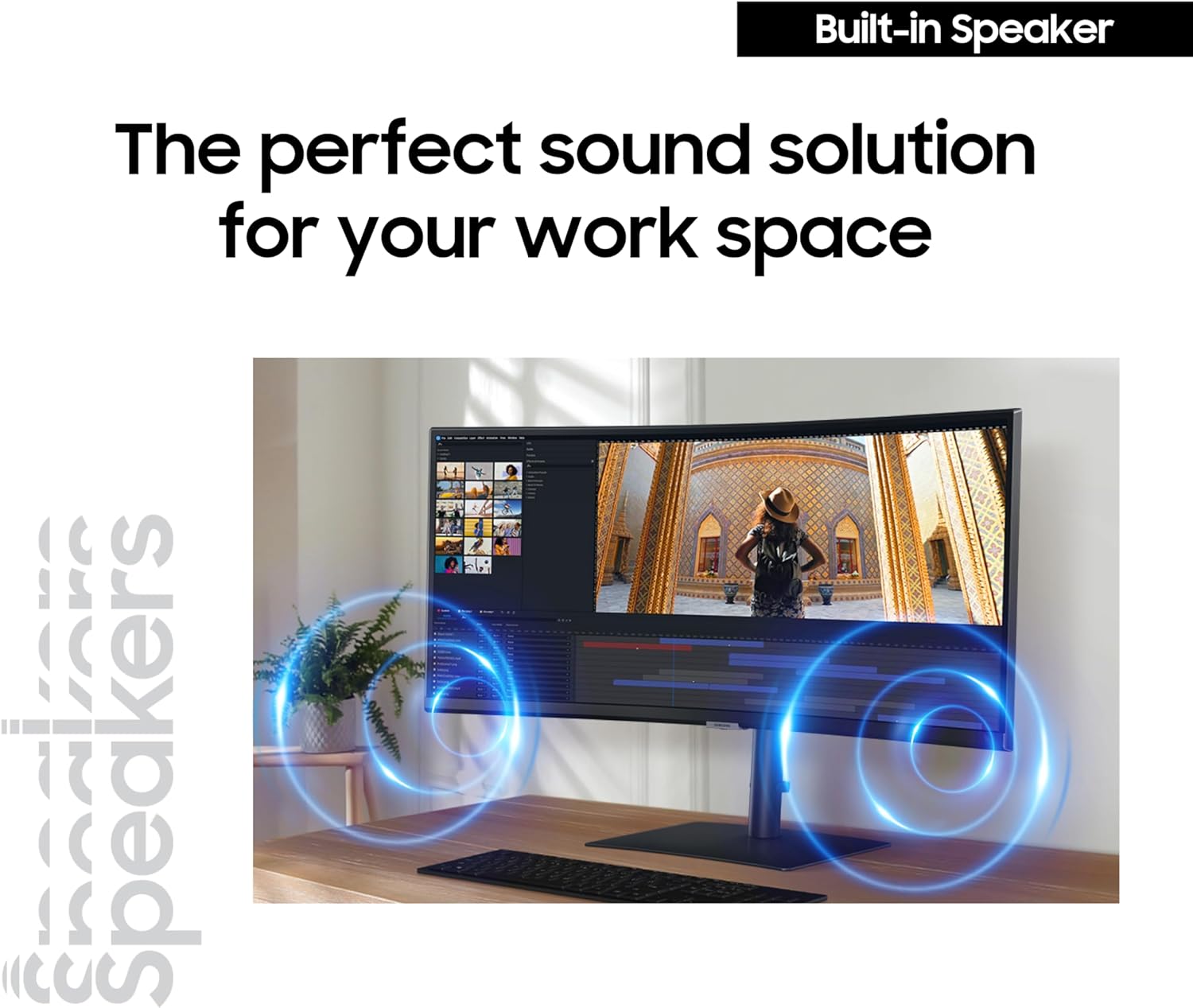 Samsung 34” ViewFinity S65UC, Ultra-WQHD, 100Hz, AMD FreeSync™ HDR10, KVM Switch Built in Speakers with USB-C Curved Monitor, LS34C654UANXGO, 2025