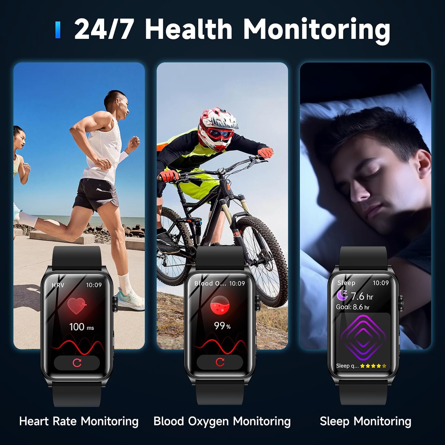 2025 Relógio inteligente para homem com Bluetooth Calling, 1,57" Smartwatch com lanterna LED, 120 modos desportivos, podómetro pulseira desportiva inteligente para Android iOS