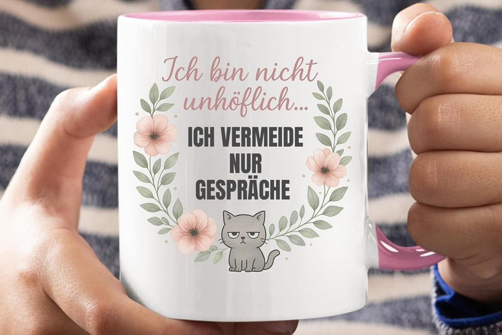 Jungle Mug – Caneca de gato não sou rude | Presente divertido escritório colega amigo | Dito para manhã muffel e humor no escritório