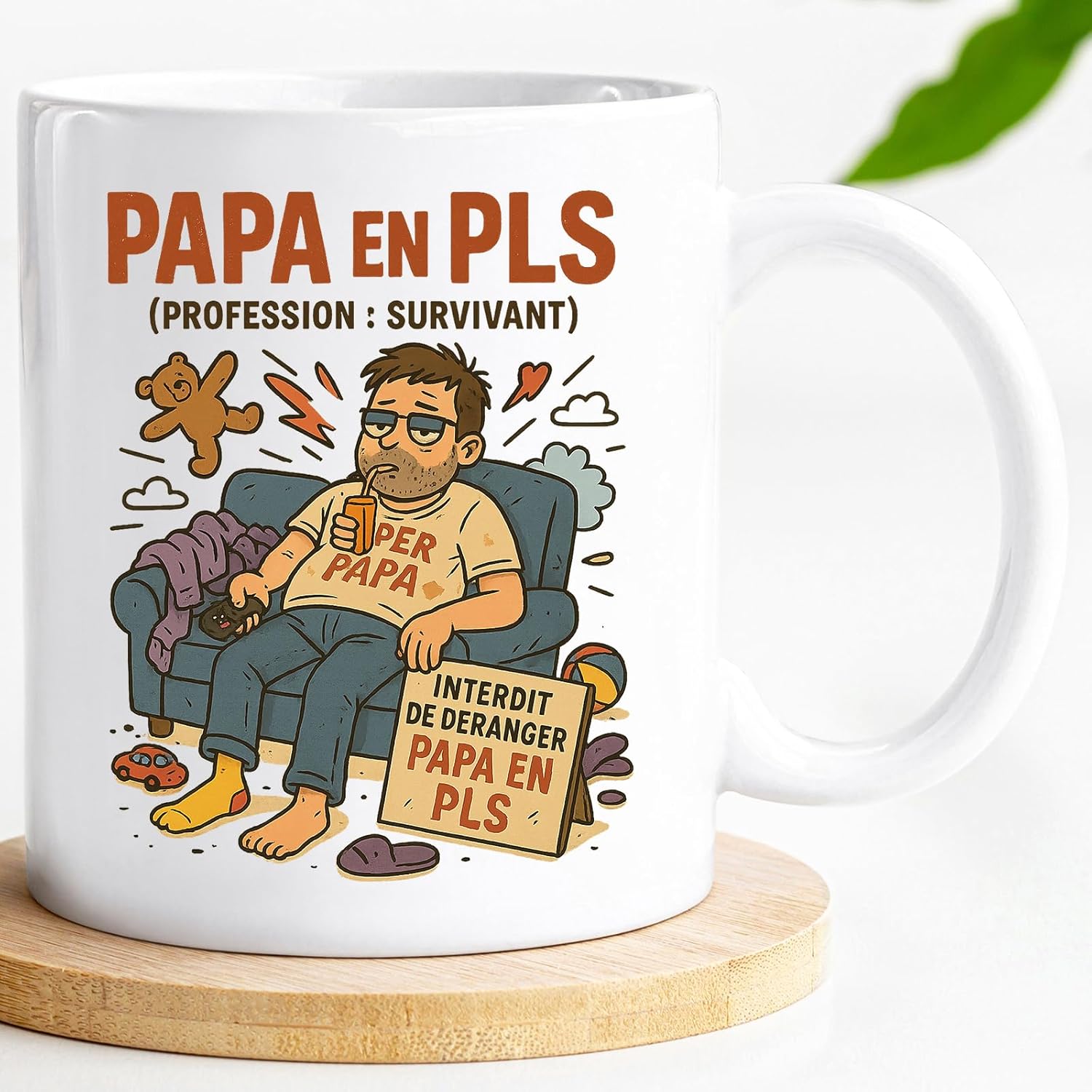 Jungle Mug | Caneca divertida para pai com texto em alemão para homens | presente para o dia do pai | caneca de café para Super Papa Couchheld | Caneca divertida para pais com humor