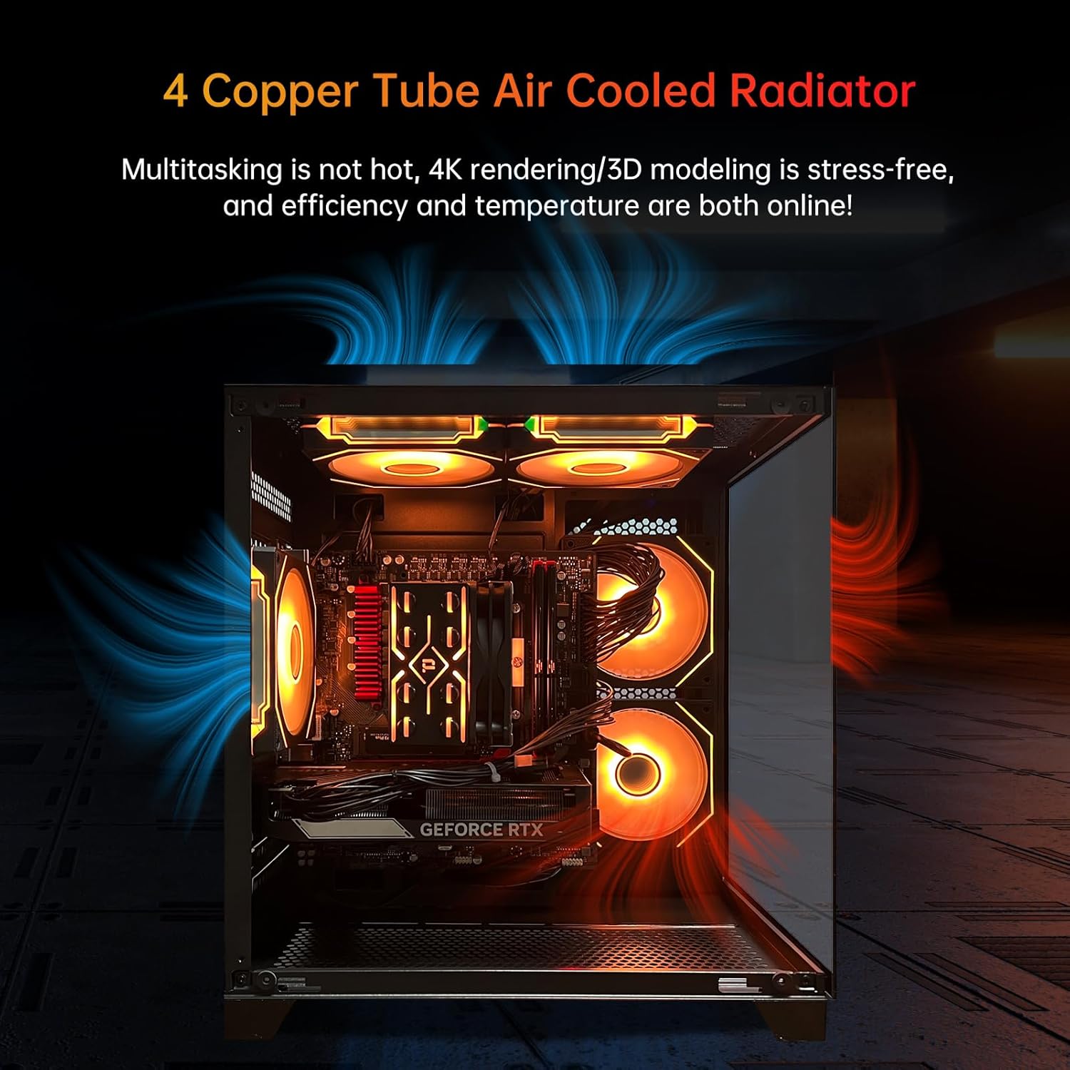 Gaming PC Desktop Computer,Core i5 14400F Gaming Computer RTX 5060 GDDR7,32GB RAM 1TB SSD,ARGB Fan,Prebuilt Gaming PC Tower for Office