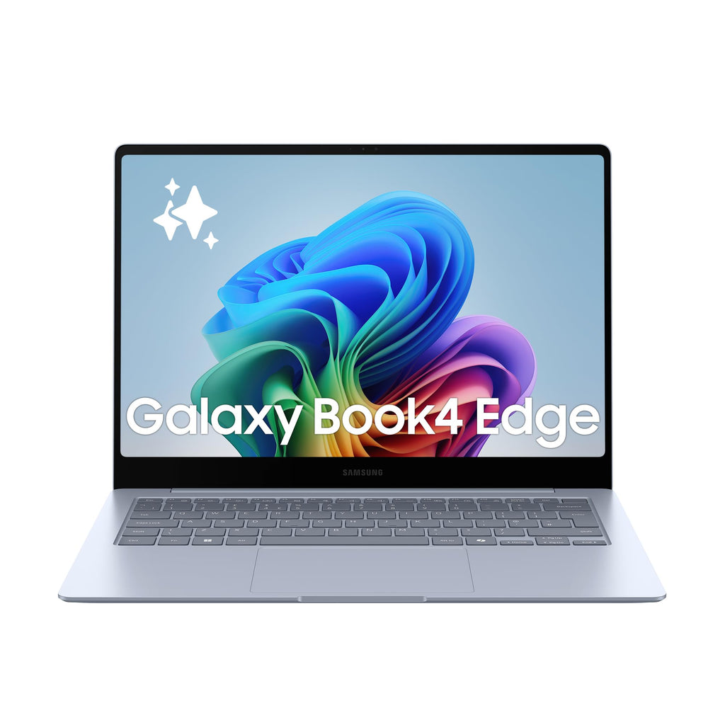 Samsung Galaxy Book4 Edge, computador portátil IA Copilot+, PC HDR de 16", Snapdragon X Elite X1E-84-100, 16GM RAM, 1TB SSD, Qualcomm Adreno GPU, Windows 11 Home, azul, teclado QWERTY espanhol