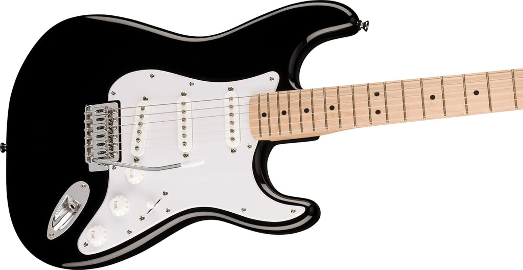 Squier by Fender Sonic Stratocaster Pack de Guitarra Eléctrica, Diapasón de Arce, Negro, Funda, Amplificador Squier Frontman 10G - 230V EU, Incluye cursos virtuales gratuitos en Fender Play
