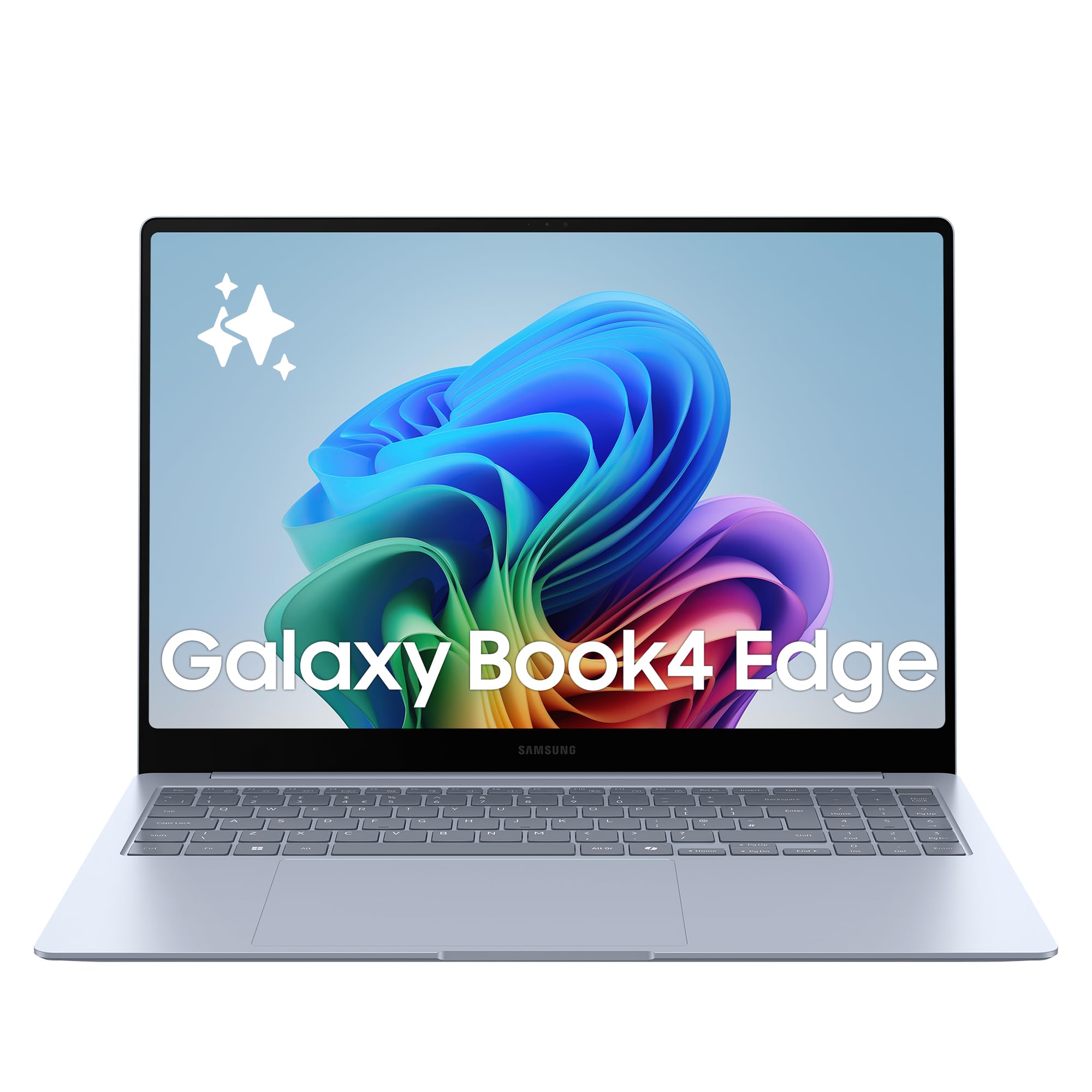 Samsung Galaxy Book4 Edge, computador portátil IA Copilot+, PC HDR de 16", Snapdragon X Elite X1E-84-100, 16GM RAM, 1TB SSD, Qualcomm Adreno GPU, Windows 11 Home, azul, teclado QWERTY espanhol