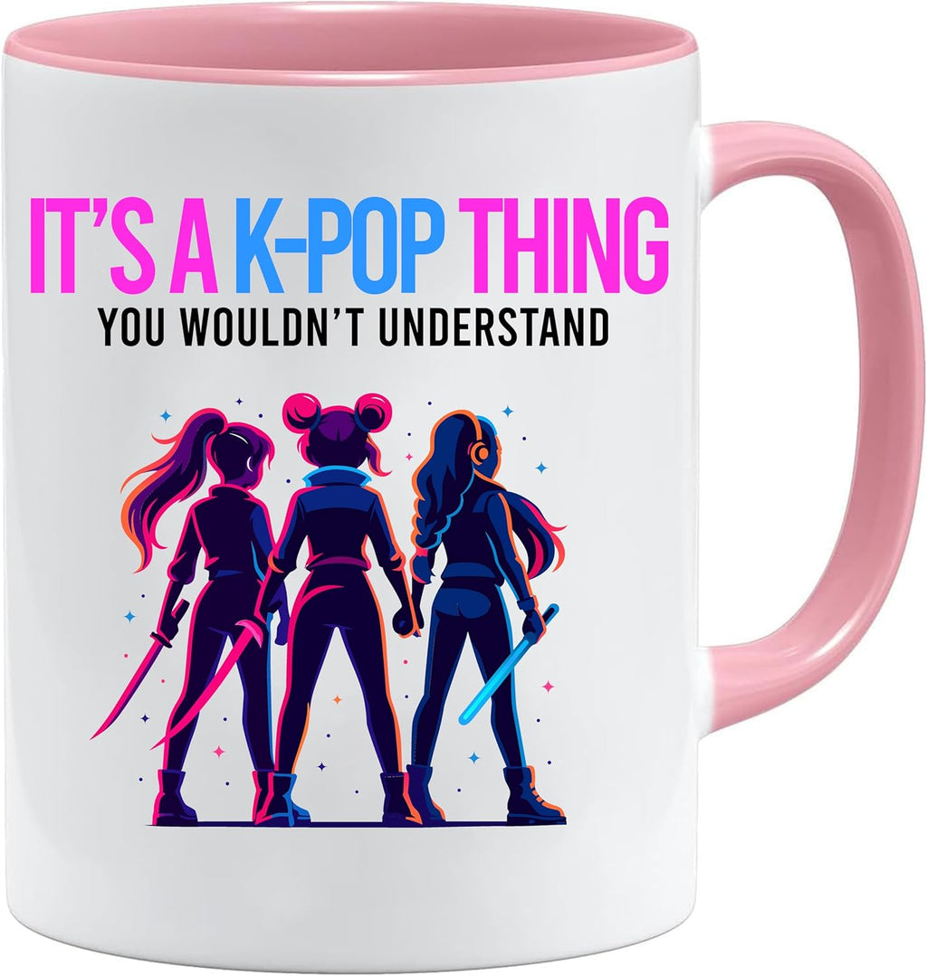 kpop Caneca de anime com texto "It's a Kpop Thing" | Ideia de presente divertida para fãs de anime | Caneca de merchandising Kpop para escritório ou escola |