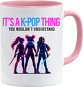 kpop Caneca de anime com texto "It's a Kpop Thing" | Ideia de presente divertida para fãs de anime | Caneca de merchandising Kpop para escritório ou escola |