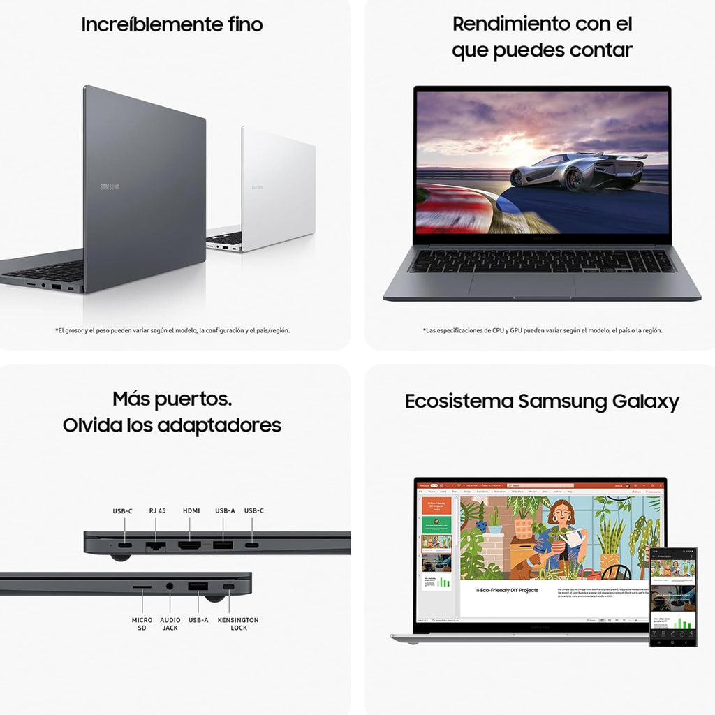 Samsung Galaxy Book4 Edge, computador portátil IA Copilot+, PC HDR de 16", Snapdragon X Elite X1E-84-100, 16GM RAM, 1TB SSD, Qualcomm Adreno GPU, Windows 11 Home, azul, teclado QWERTY espanhol