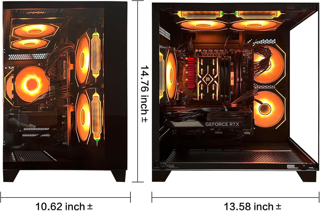 Gaming PC Desktop Computer,Core i5 14400F Gaming Computer RTX 5060 GDDR7,32GB RAM 1TB SSD,ARGB Fan,Prebuilt Gaming PC Tower for Office