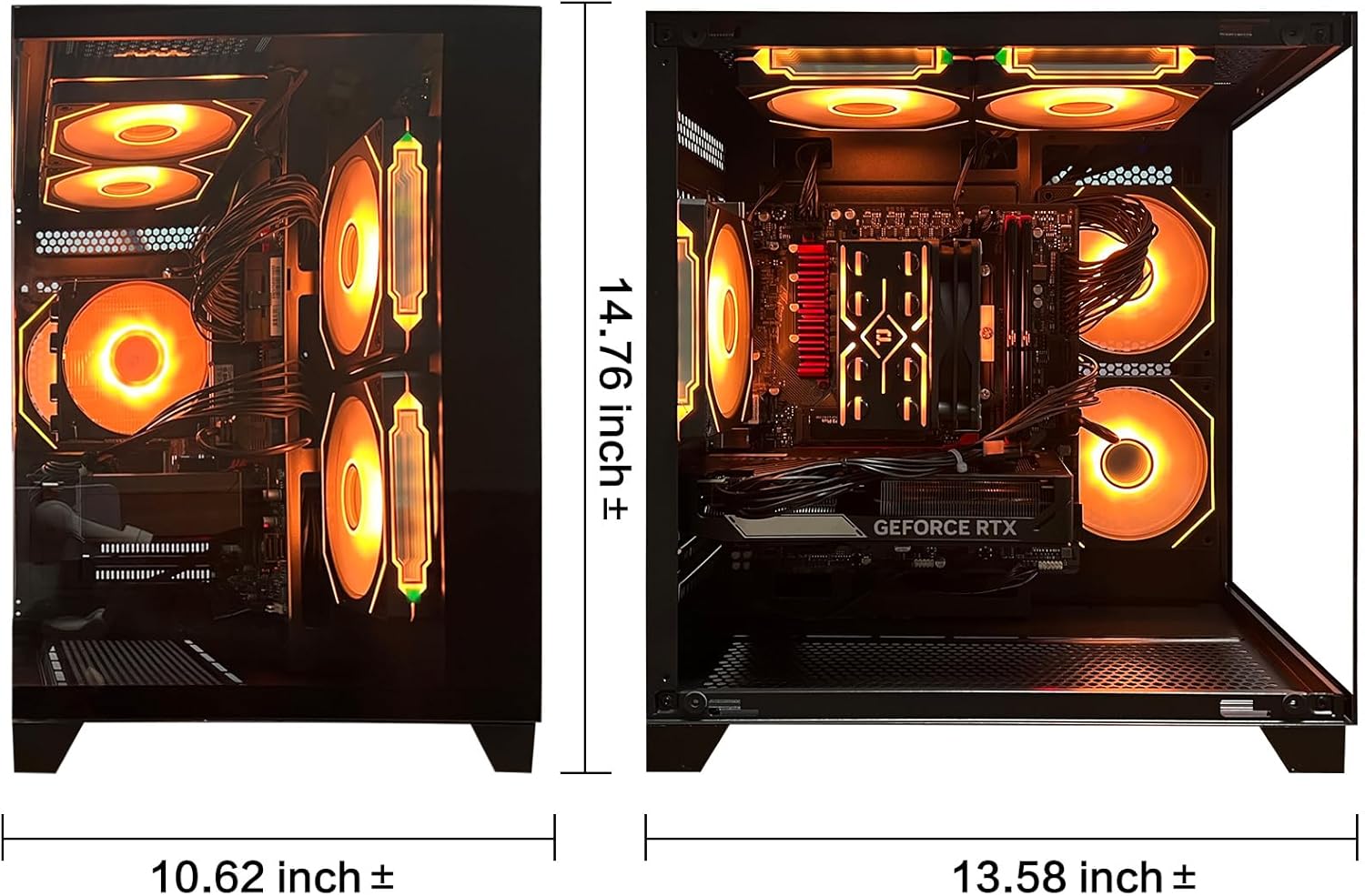 Gaming PC Desktop Computer,Core i5 14400F Gaming Computer RTX 5060 GDDR7,32GB RAM 1TB SSD,ARGB Fan,Prebuilt Gaming PC Tower for Office