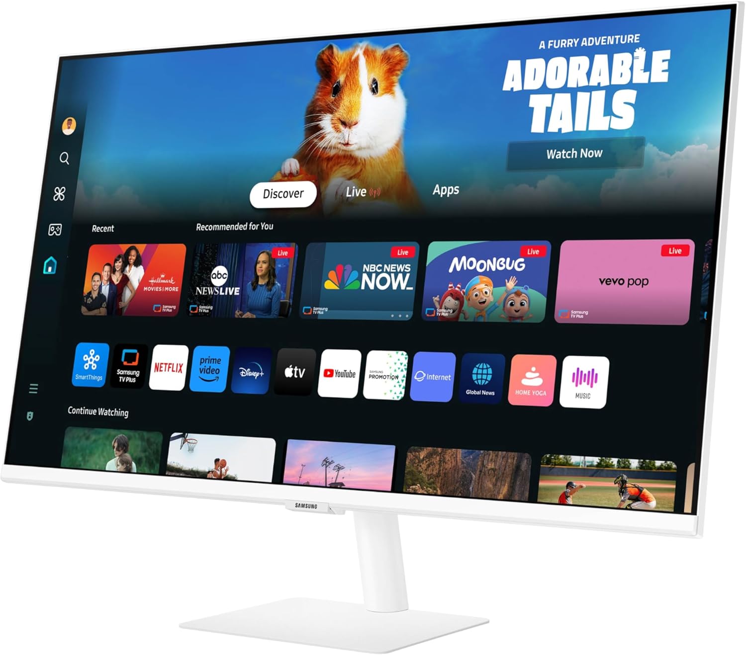 SAMSUNG 27-Inch M5 (M50D) Series FHD Smart Monitor with Streaming TV, Speakers, HDR10, Gaming Hub, Multiple Ports, Workout Tracker, Vision Accessibility Tools, LS27DM501ENXZA, 2024