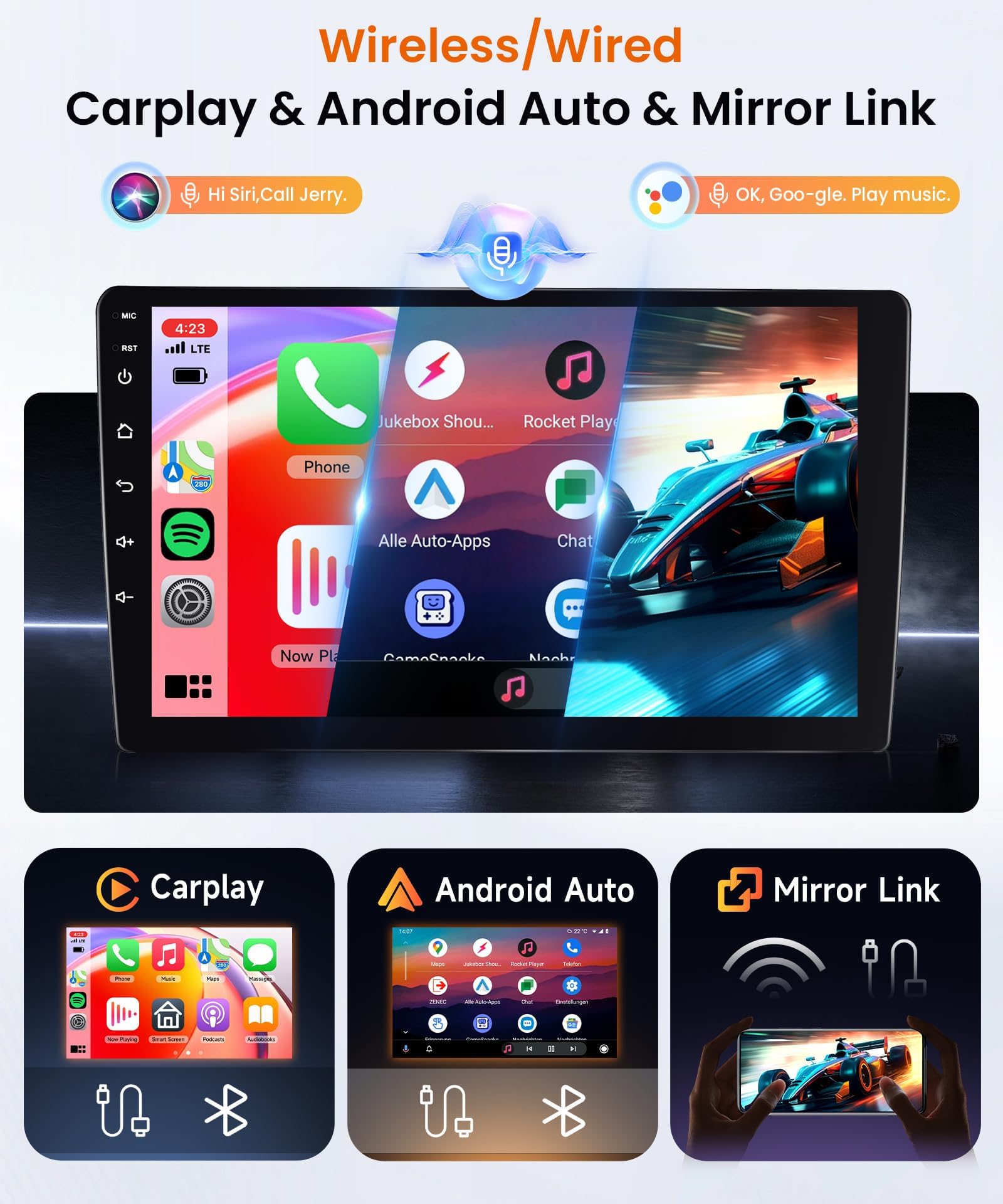 4G+64G Wireless Carplay Android Car Radio for Mercedes Benz S Class W220 VV220 1998-2005 9 Inch Radio with Android Auto GPS Navi WiFi Mirror Link Bluetooth FM/RDS/32 EQ/USB/SWC Rear Camera