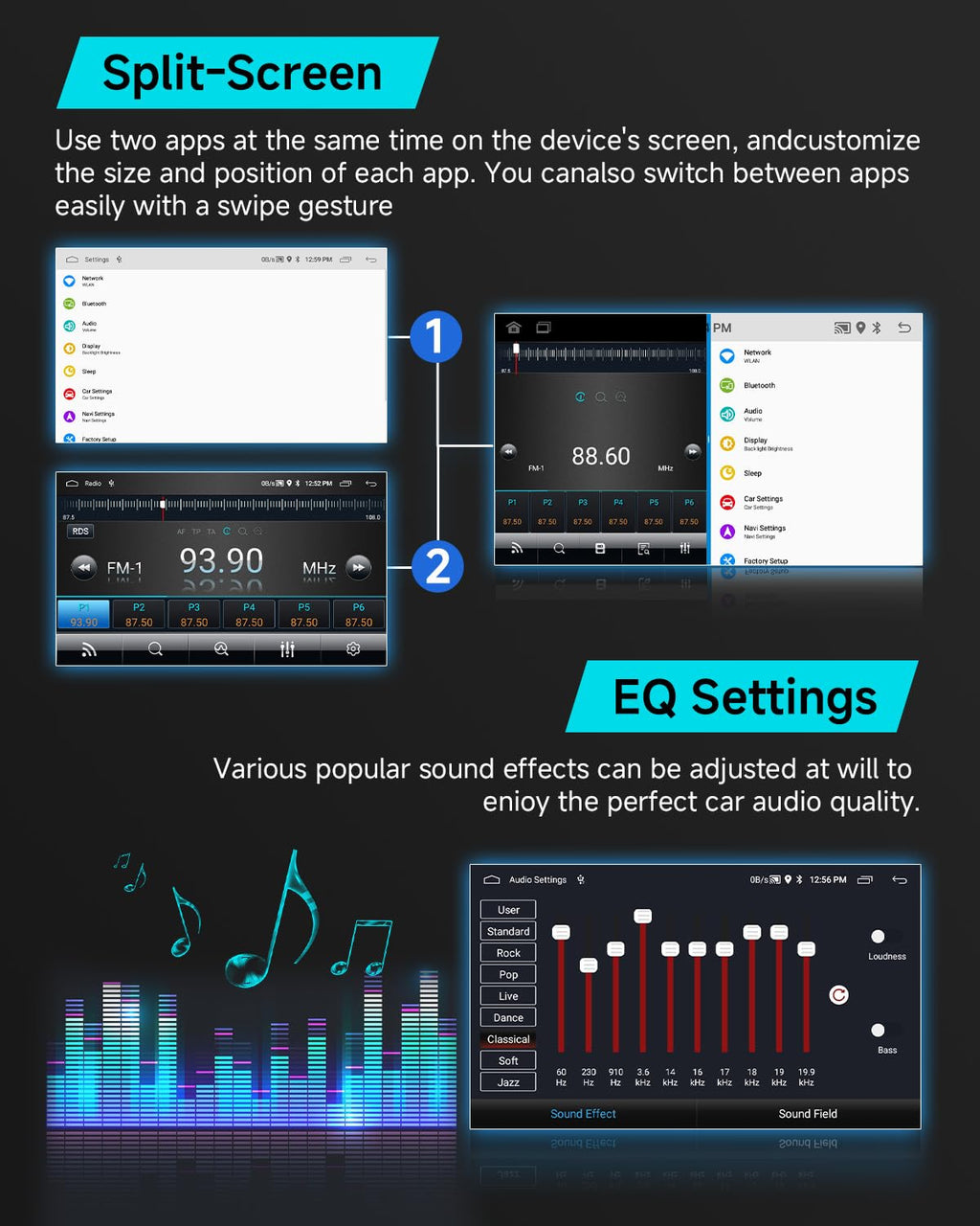 2G+64G Carplay Android Car Radio for Opel Astra J/Buick Excelle GT XT 2010-2014 7 Inch Car Radio 2 Din with Android Auto GPS Navi WiFi Mirror Link Bluetooth FM/RDS EQ/USB/SWC Rear Camera