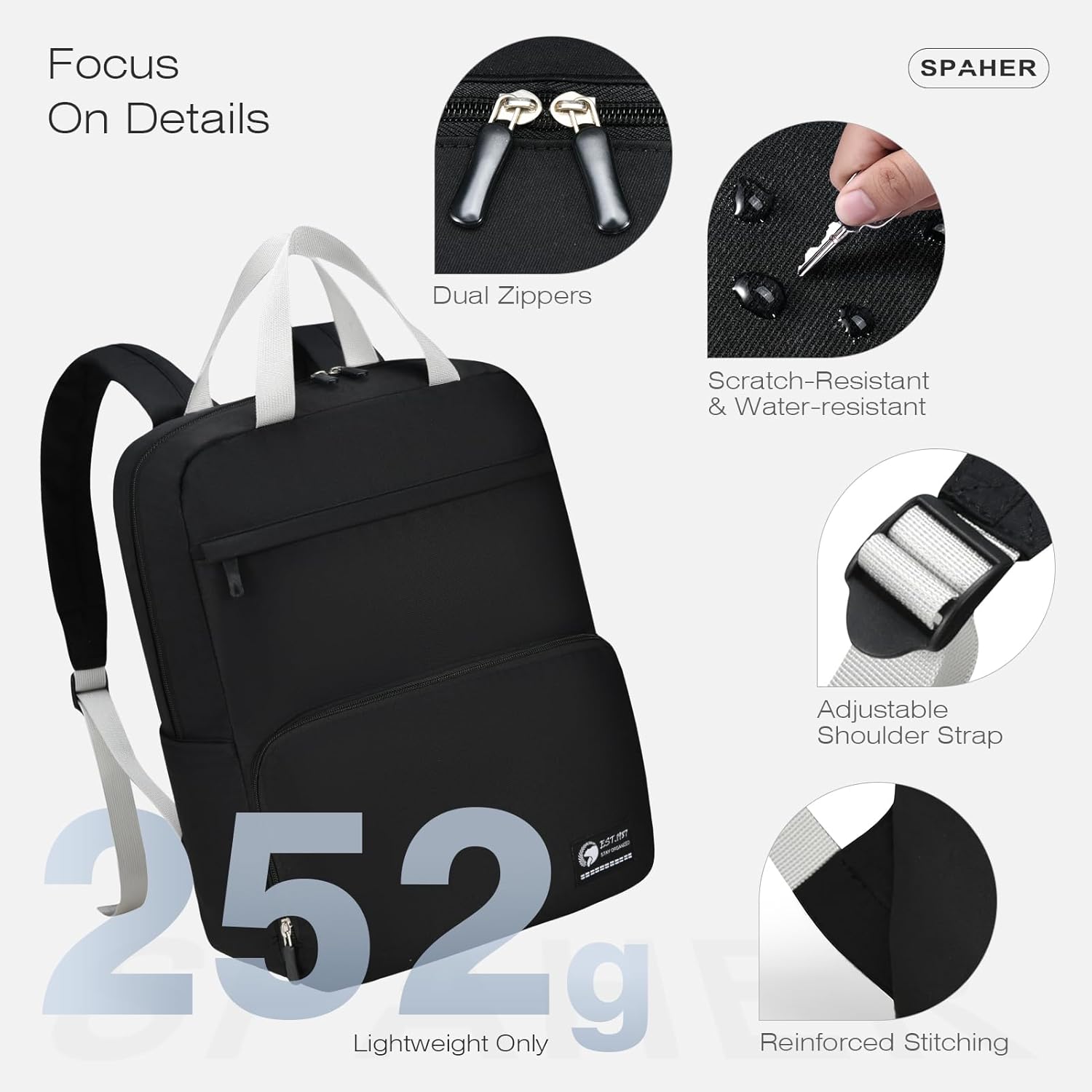 SPAHER Mochila dobrável viagem cabine avion 40 x 30 x 15 British Airways Air Europa Iberia bagagem de mão 20 l mochila escolar pequena casual homem mulher para portátil 14 polegadas Travel Backpack